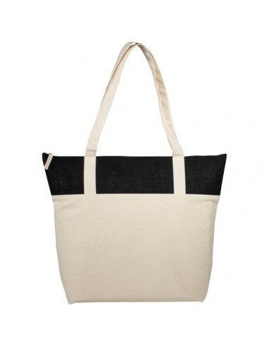 Bolsa Tote con cremallera de yute y algodón 320...