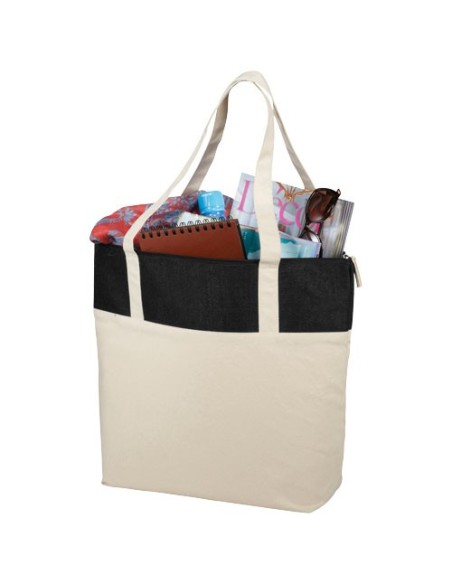 Bolsa Tote con cremallera de yute y algodón 320 g/m² "Jones"