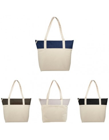Bolsa Tote con cremallera de yute y algodón 320...