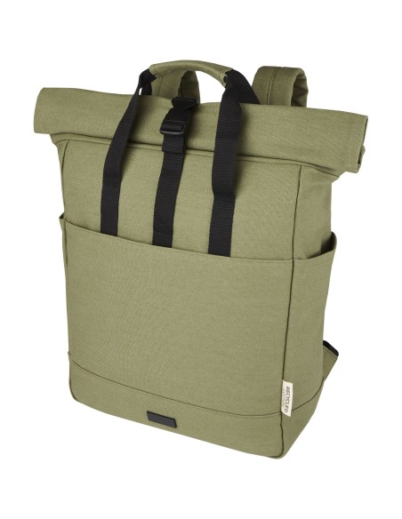 Mochila enrollable de 15 L para portátil de 15" de lona reciclada GRS "Joey"