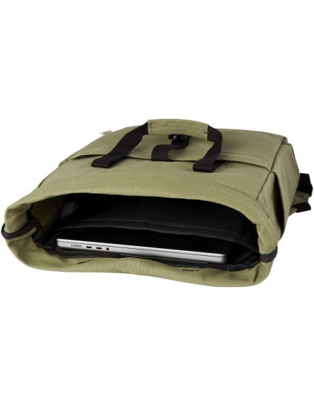 Mochila enrollable de 15 L para portátil de 15" de lona reciclada GRS "Joey"