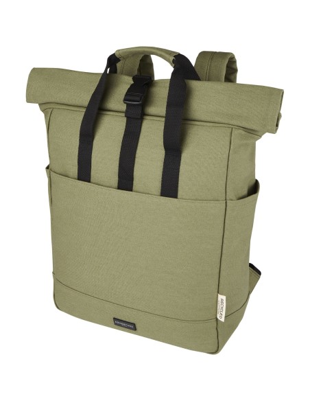 Mochila enrollable de 15 L para portátil de 15" de lona reciclada GRS "Joey"