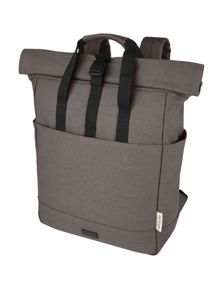 Mochila enrollable de 15 L para portátil de 15" de lona reciclada GRS "Joey"
