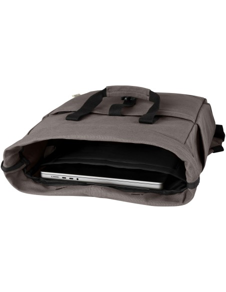 Mochila enrollable de 15 L para portátil de 15" de lona reciclada GRS "Joey"