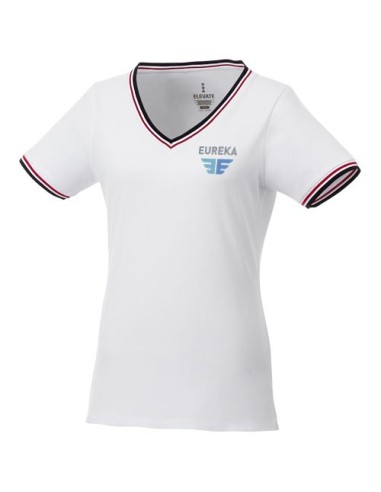 Camiseta de pico punto piqué para mujer "Elbert"