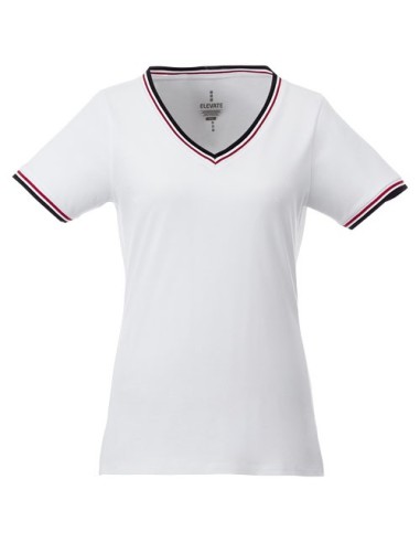Camiseta de pico punto piqué para mujer "Elbert"