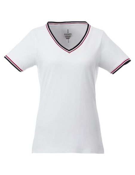 Camiseta de pico punto piqué para mujer "Elbert"
