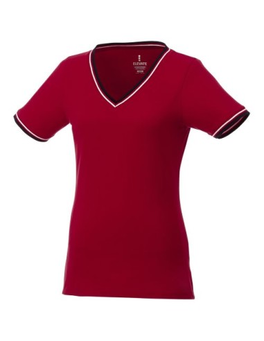 Camiseta de pico punto piqué para mujer "Elbert"