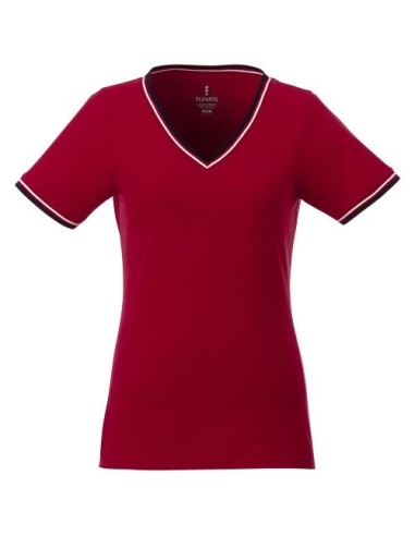 Camiseta de pico punto piqué para mujer "Elbert"