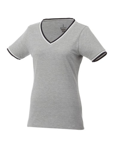 Camiseta de pico punto piqué para mujer "Elbert"