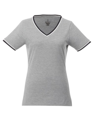 Camiseta de pico punto piqué para mujer "Elbert"
