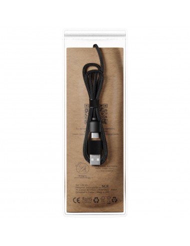 Cable de carga 3 en 1 de PET reciclado con logo...