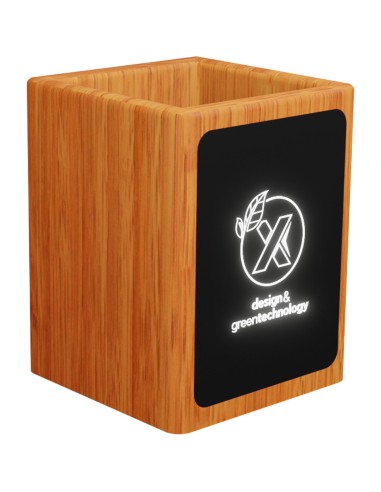 Soporte para lápices de madera con logotipo...
