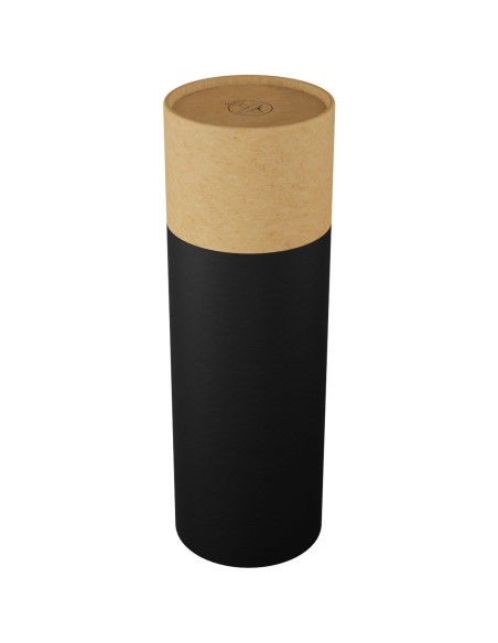 SCX.design D21 550 ml borosilicate glass bottle with recycled silicone sleeve and bamboo lid