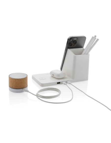 Cargador Ontario RCS plástico reciclado/bambú 15W 3 en 1