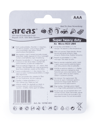 Blister 4 Pilas 1,5V AAA/ R03
