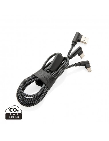 Cable lujoso 3 en 1 Swiss Peak, negro