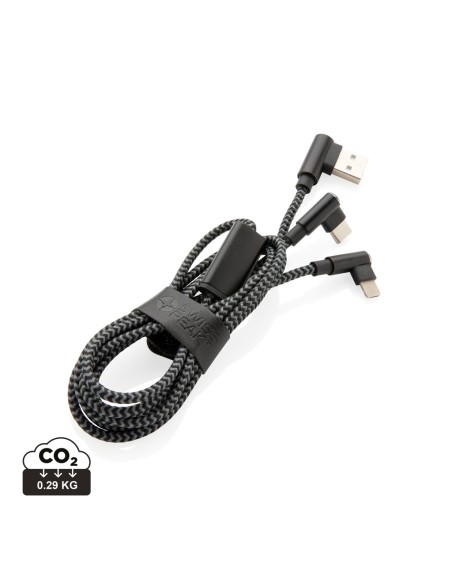 Cable lujoso 3 en 1 Swiss Peak, negro