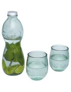 Set de 3 vasos de vidrio reciclado "Brisa"
