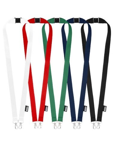 Lanyard de PET reciclado con dos ganchos "Adam"