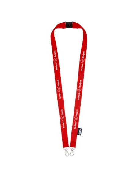 Lanyard de PET reciclado con dos ganchos "Adam"