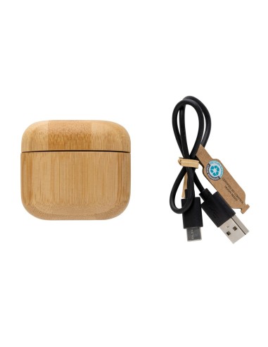 Auriculares TWS de bambú y plástico reciclado RCS