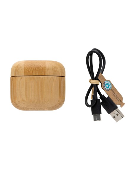 Auriculares TWS de bambú y plástico reciclado RCS