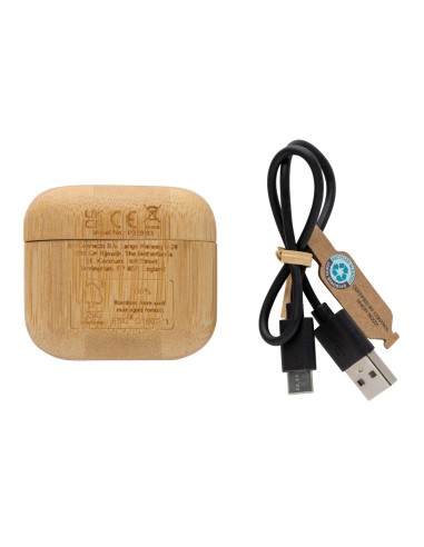 Auriculares TWS de bambú y plástico reciclado RCS