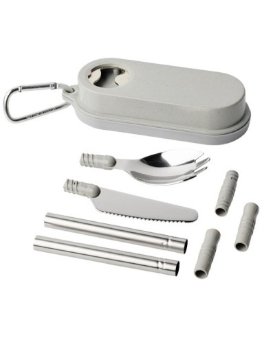 Set de cubiertos de paja de trigo con abrebotellas Giles