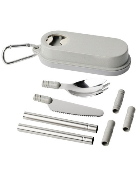 Set de cubiertos de paja de trigo con abrebotellas Giles