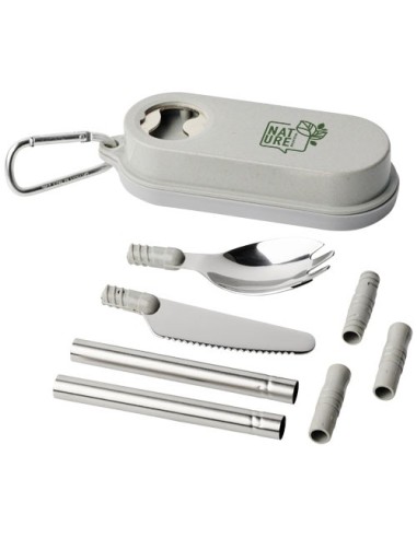Set de cubiertos de paja de trigo con abrebotellas Giles