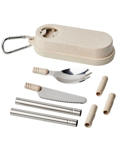 Set de cubiertos de paja de trigo con abrebotellas Giles