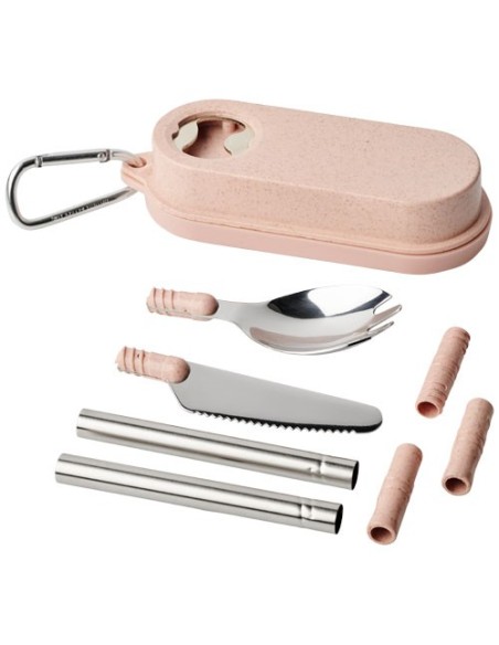 Set de cubiertos de paja de trigo con abrebotellas Giles