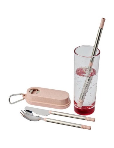 Set de cubiertos de paja de trigo con abrebotellas Giles
