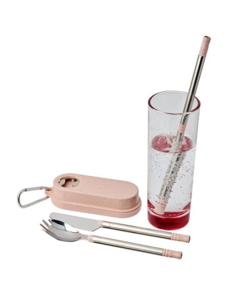 Set de cubiertos de paja de trigo con abrebotellas Giles