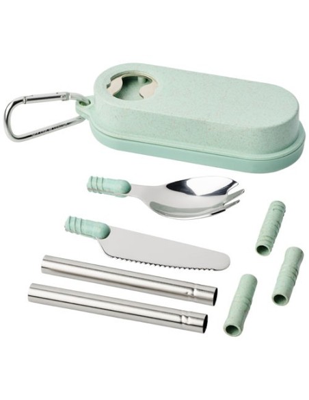 Set de cubiertos de paja de trigo con abrebotellas Giles