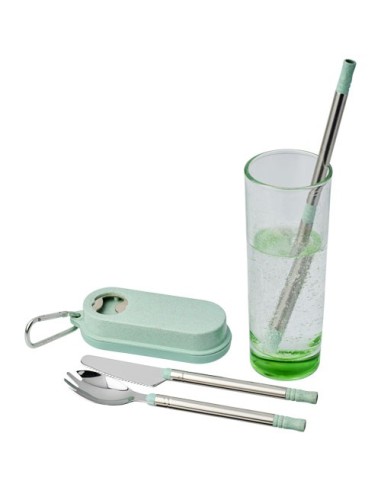 Set de cubiertos de paja de trigo con abrebotellas Giles