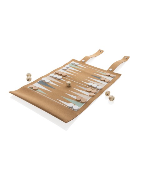Set juegos backgammon y damas plegable Britton de corcho
