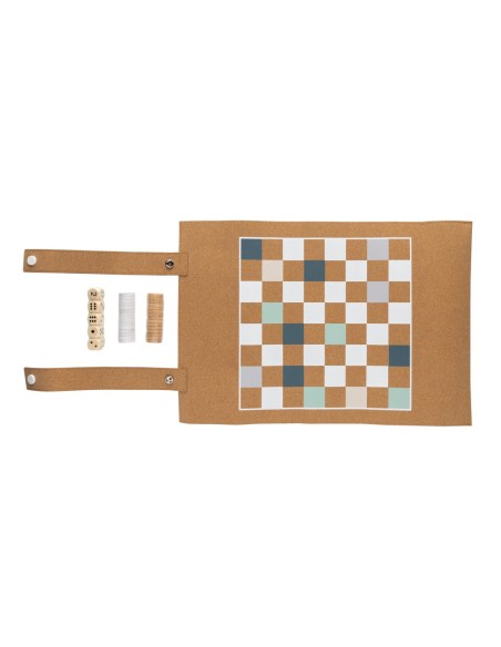 Set juegos backgammon y damas plegable Britton de corcho