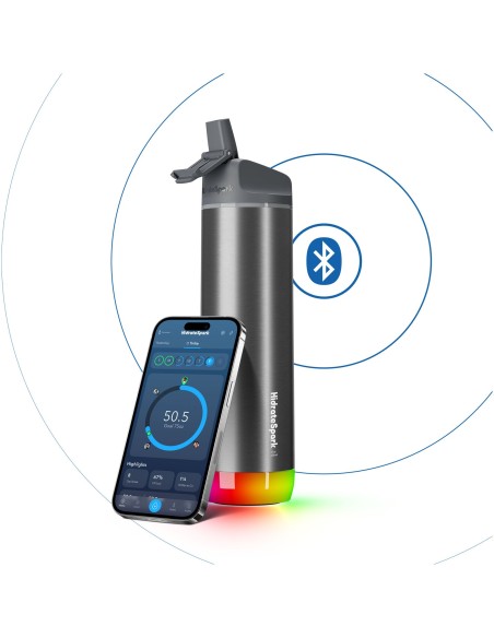 Bidón inteligente de acero inoxidable con aislamiento al vacío de 600 ml  "HidrateSpark® PRO"