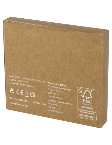 Batería externa de plástico reciclado de 5000 mAh "Loop"