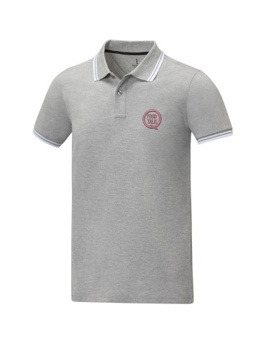 Polo de manga corta con ribete para hombre...