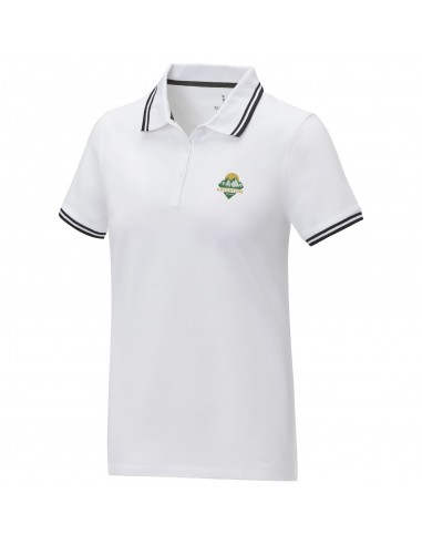 Polo de manga corta con ribete para mujer...