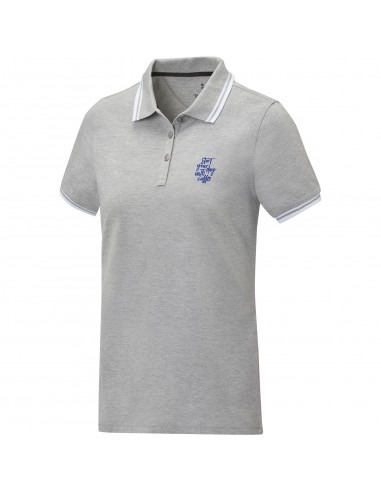Polo de manga corta con ribete para mujer...