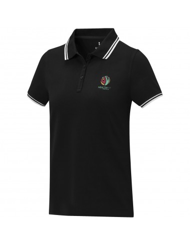 Polo de manga corta con ribete para mujer...