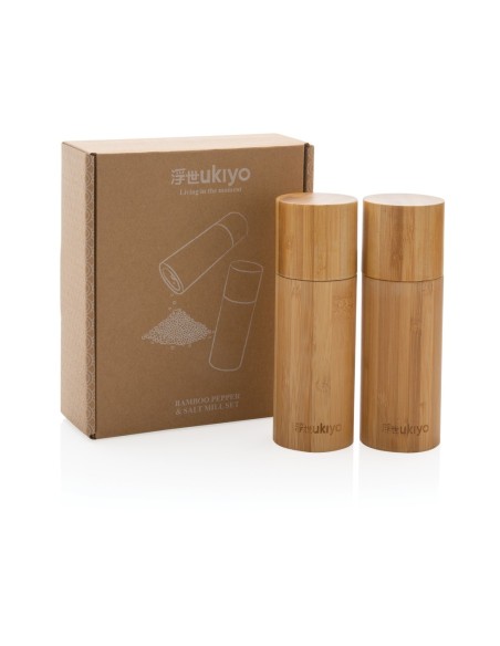 Set de molinillo de sal y pimienta de bambú Ukiyo