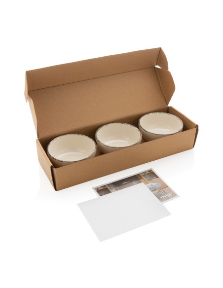 Set de cuencos Ukiyo de 3 piezas con bandeja de bambú