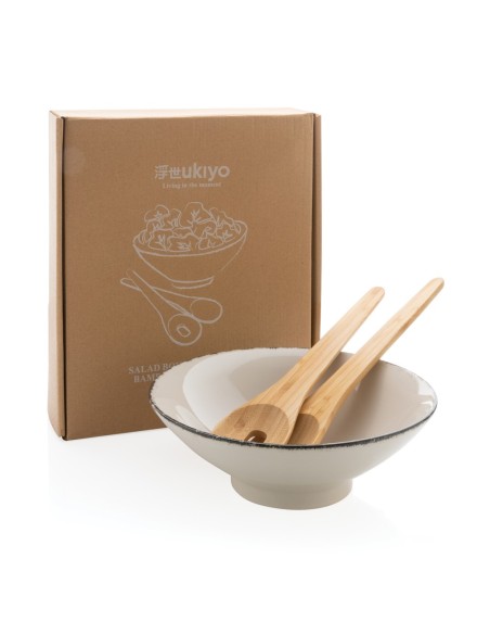 Ensaladera Ukiyo con servidor de bambú