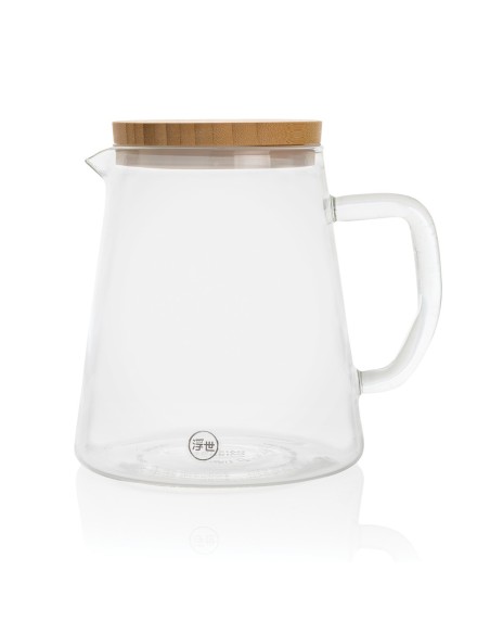 Jarra de vidrio borosilicato Ukiyo con tapa de bambú 1.2L
