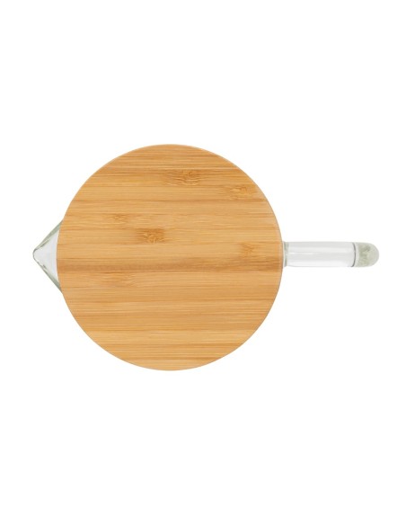 Jarra de vidrio borosilicato Ukiyo con tapa de bambú 1.2L